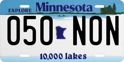 MN license plate 050NON