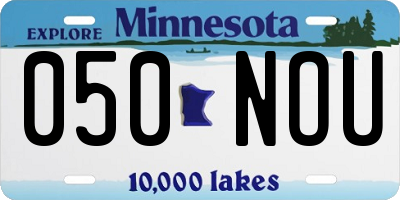 MN license plate 050NOU