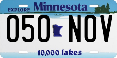 MN license plate 050NOV
