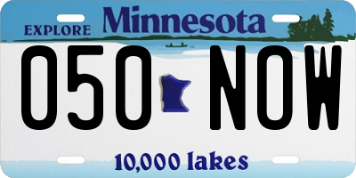 MN license plate 050NOW