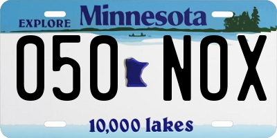 MN license plate 050NOX