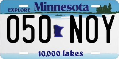 MN license plate 050NOY
