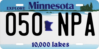 MN license plate 050NPA