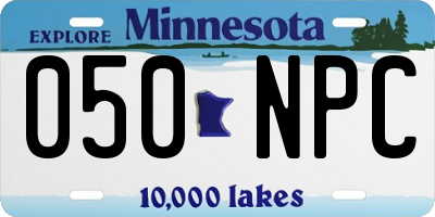 MN license plate 050NPC