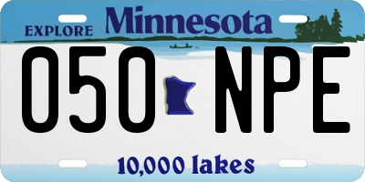 MN license plate 050NPE