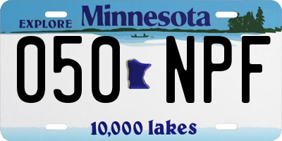 MN license plate 050NPF