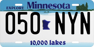 MN license plate 050NYN