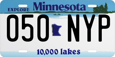 MN license plate 050NYP