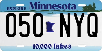 MN license plate 050NYQ