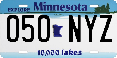 MN license plate 050NYZ