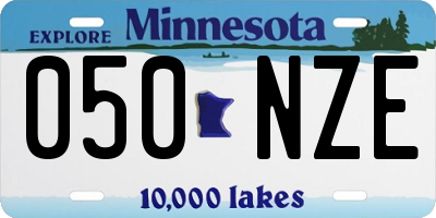MN license plate 050NZE