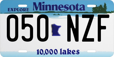 MN license plate 050NZF