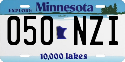 MN license plate 050NZI
