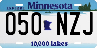 MN license plate 050NZJ