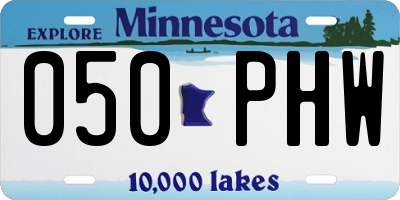 MN license plate 050PHW
