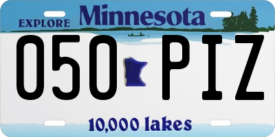 MN license plate 050PIZ