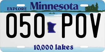 MN license plate 050POV