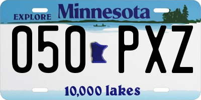 MN license plate 050PXZ