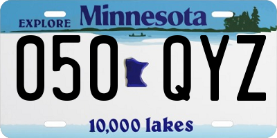 MN license plate 050QYZ