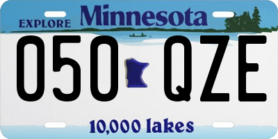 MN license plate 050QZE