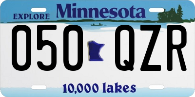 MN license plate 050QZR