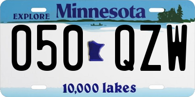 MN license plate 050QZW