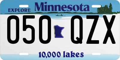 MN license plate 050QZX