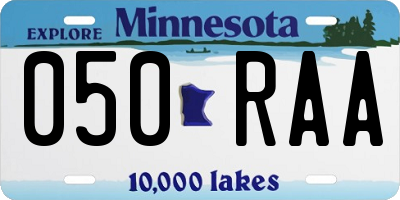 MN license plate 050RAA