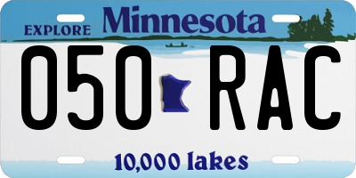 MN license plate 050RAC