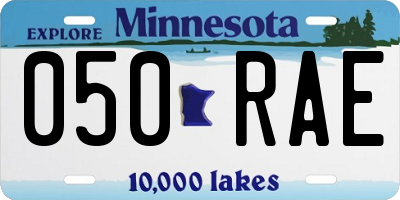 MN license plate 050RAE