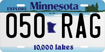 MN license plate 050RAG