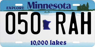 MN license plate 050RAH