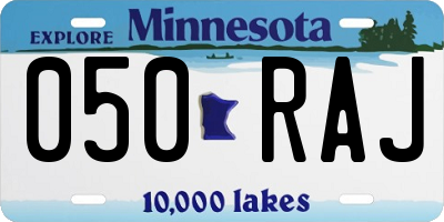 MN license plate 050RAJ
