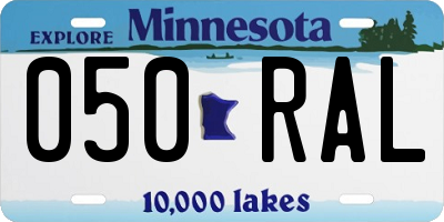 MN license plate 050RAL