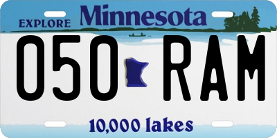 MN license plate 050RAM