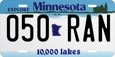 MN license plate 050RAN