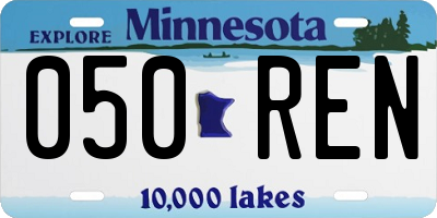 MN license plate 050REN