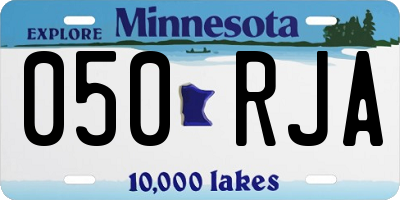 MN license plate 050RJA