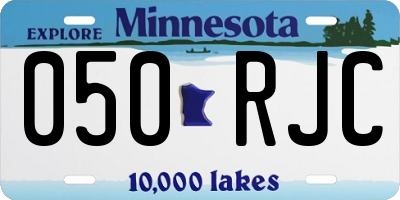 MN license plate 050RJC