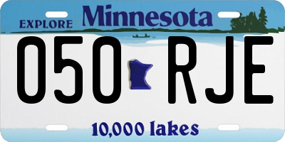 MN license plate 050RJE