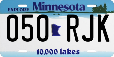 MN license plate 050RJK
