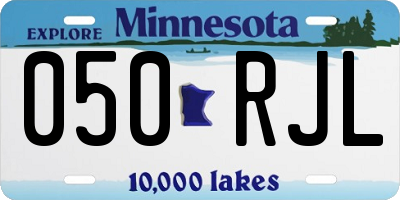 MN license plate 050RJL