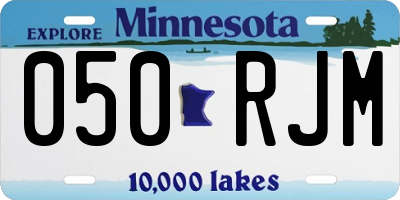 MN license plate 050RJM