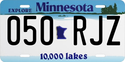 MN license plate 050RJZ