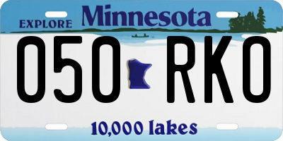 MN license plate 050RKO