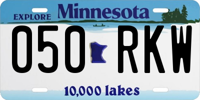 MN license plate 050RKW