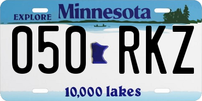 MN license plate 050RKZ