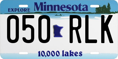MN license plate 050RLK
