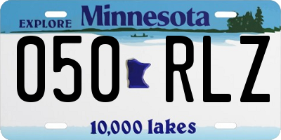 MN license plate 050RLZ