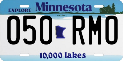 MN license plate 050RMO